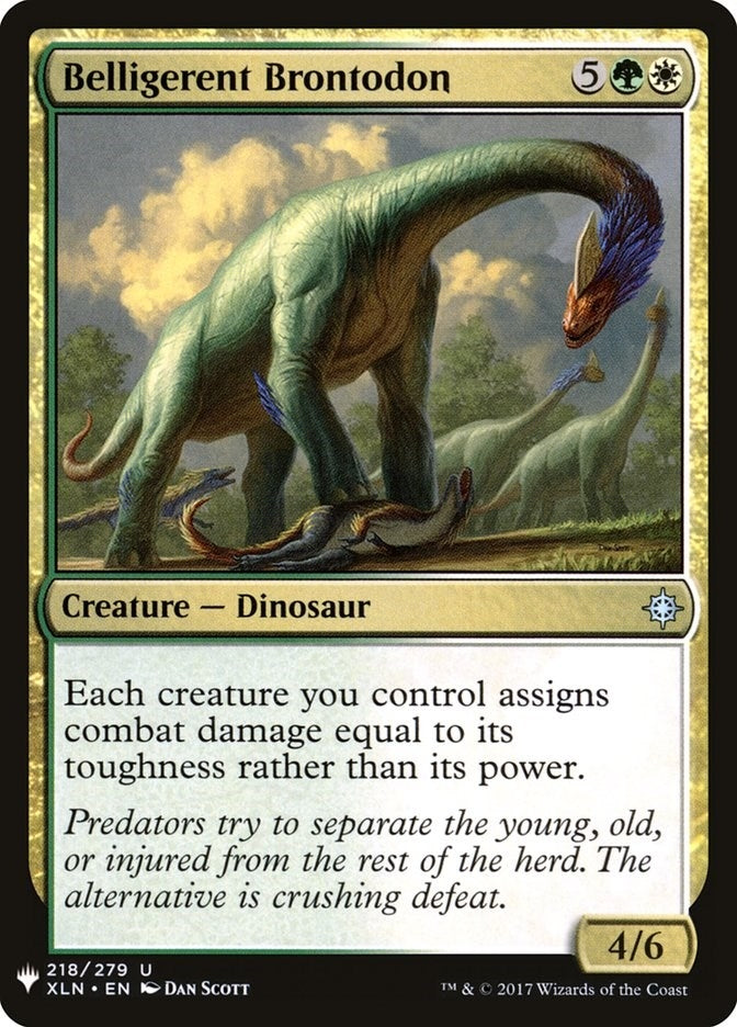Image for Belligerent Brontodon (218) (LIST) - Magic: The Gathering