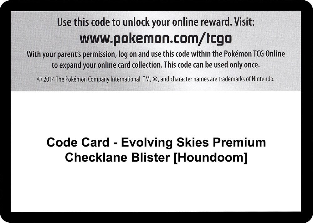 Image for Code Card - Evolving Skies Premium Checklane Blister [Houndoom] (SWSH07) - Pokemon