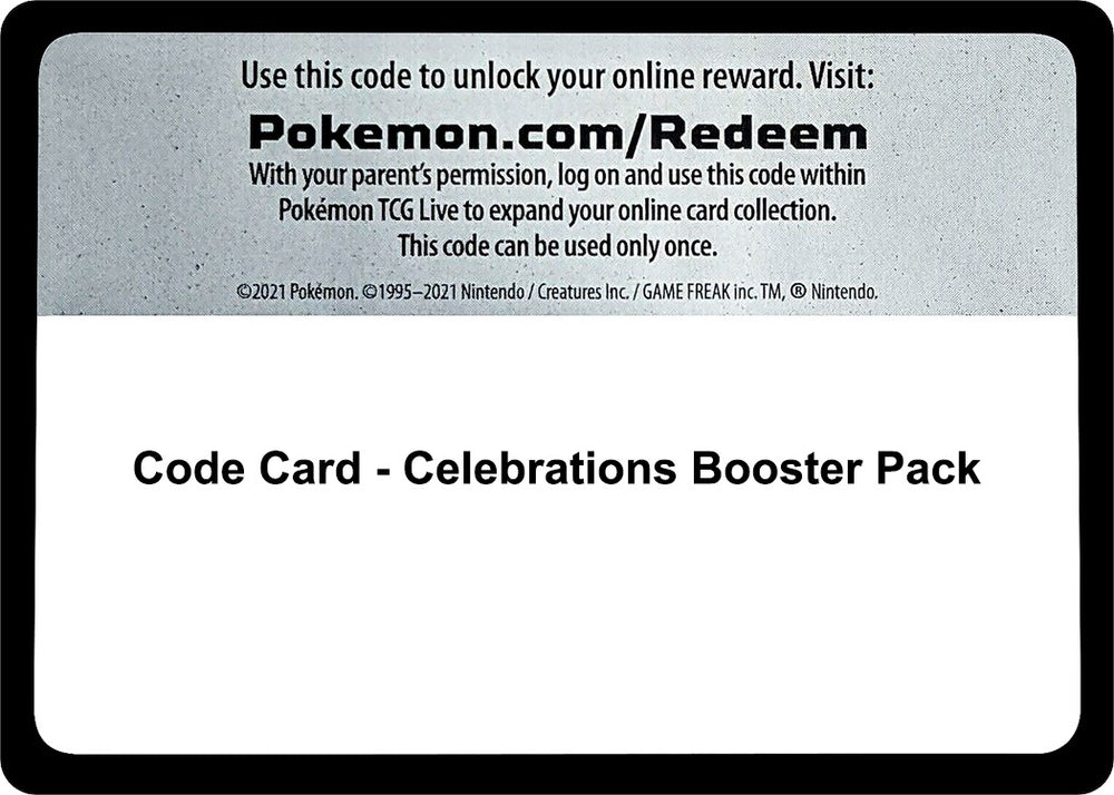 Image for Code Card - Celebrations Booster Pack (CLB) - Pokemon