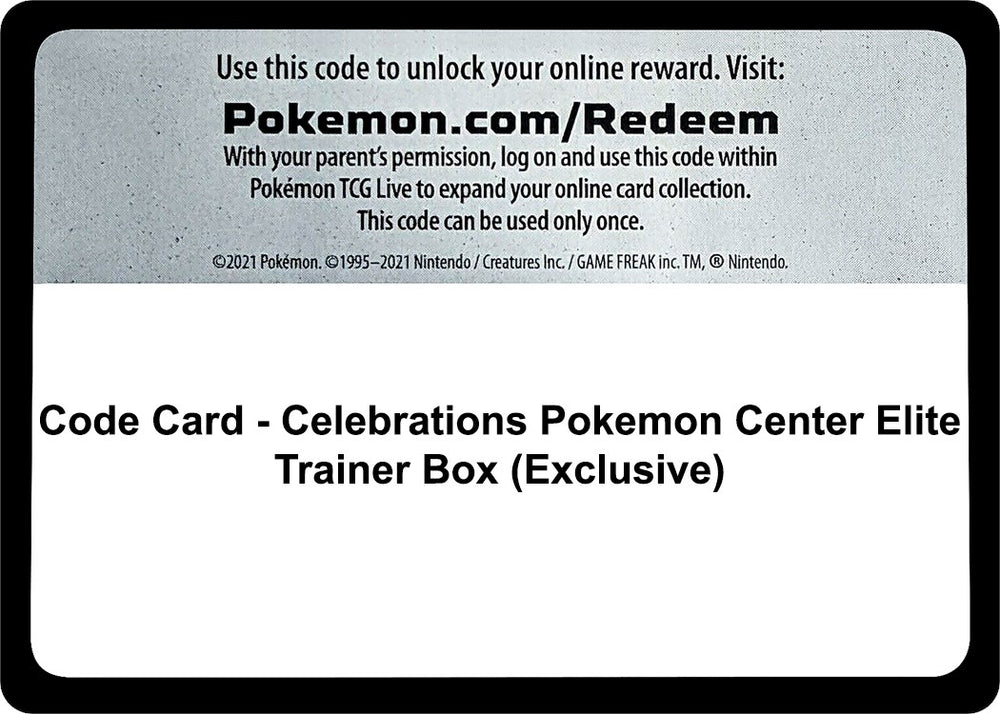 Image for Code Card - Celebrations Pokemon Center Elite Trainer Box (Exclusive) (CLB) - Pokemon