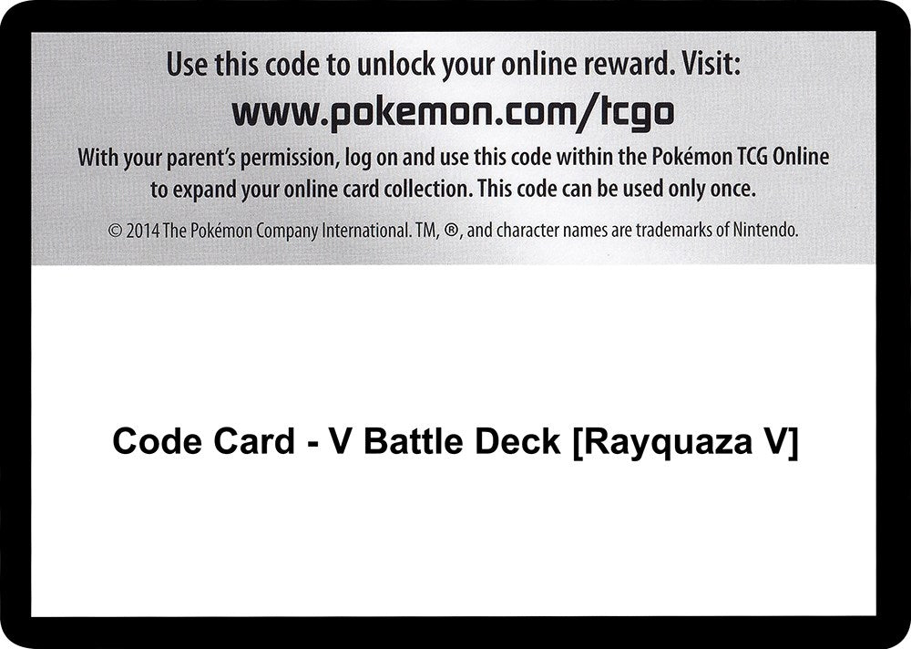 Image for Code Card - V Battle Deck [Rayquaza V] (MCAP) - Pokemon