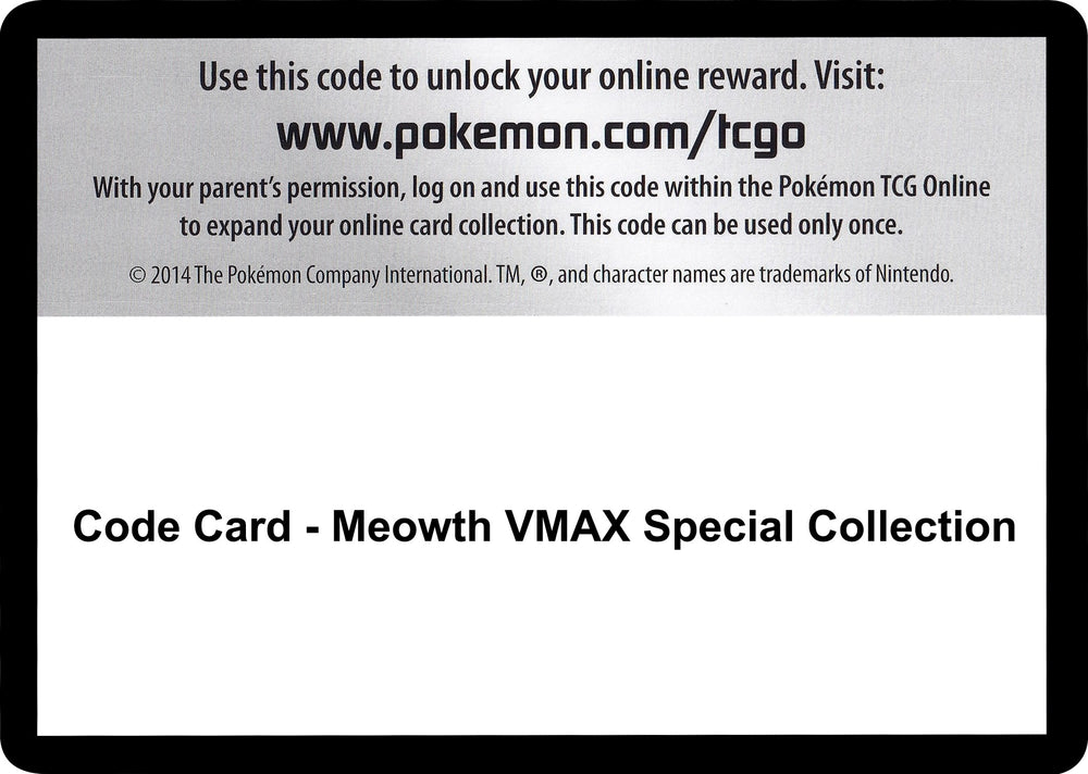 Image for Code Card - Meowth VMAX Special Collection (MCAP) - Pokemon