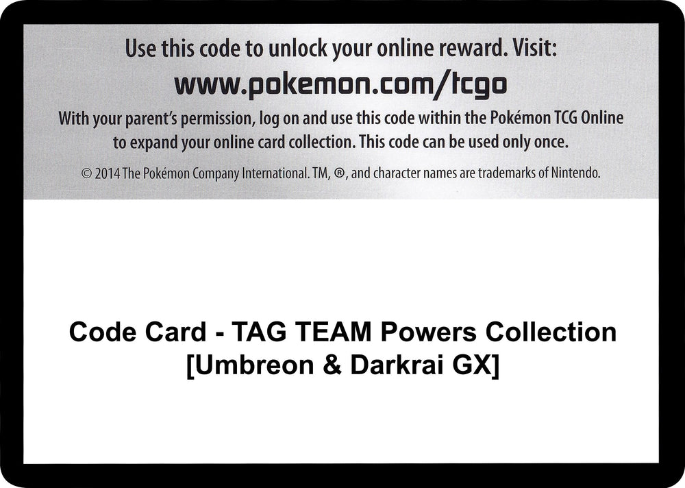 Image for Code Card - TAG TEAM Powers Collection [Umbreon & Darkrai GX] (MCAP) - Pokemon