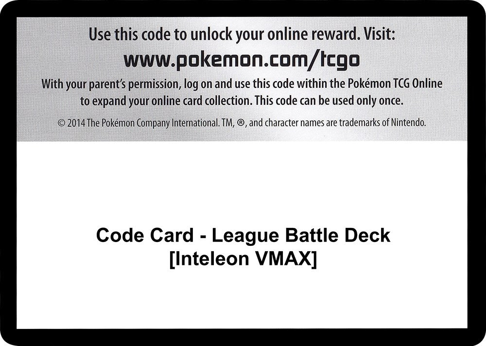 Image for Code Card - League Battle Deck [Inteleon VMAX] (MCAP) - Pokemon