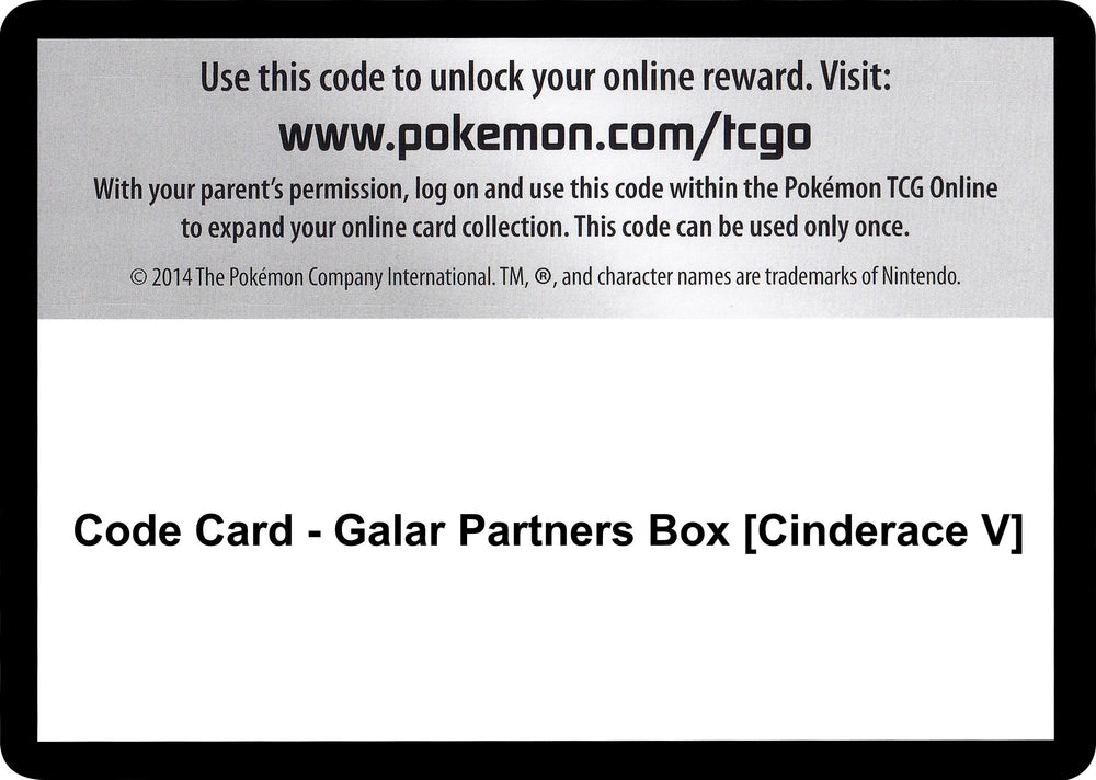 Image for Code Card - Galar Partners Box [Cinderace V] (SWSH01) - Pokemon