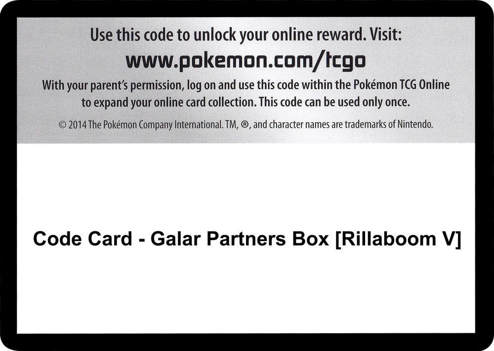 Image for Code Card - Galar Partners Box [Rillaboom V] (SWSH01) - Pokemon