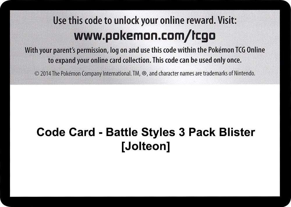 Image for Code Card - Battle Styles 3 Pack Blister [Jolteon] (SWSH05) - Pokemon