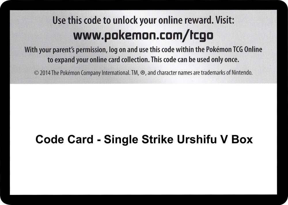 Image for Code Card - Single Strike Urshifu V Box (SWSH05) - Pokemon