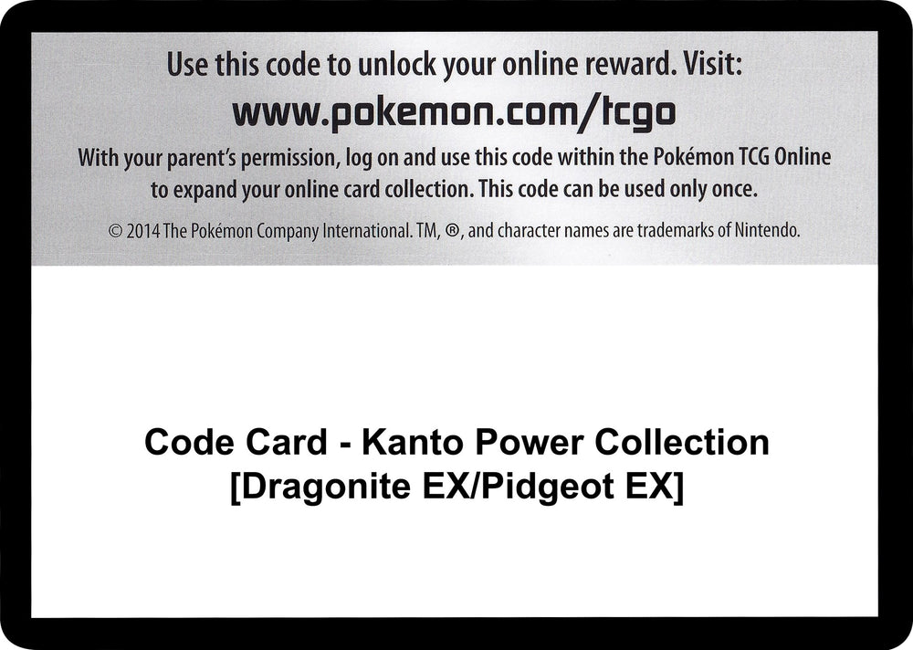 Image for Code Card - Kanto Power Collection [Dragonite EX/Pidgeot EX] (EVO) - Pokemon