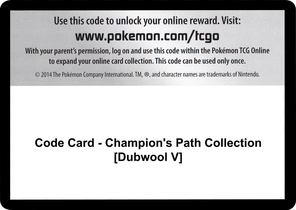 Image for Code Card - Champion's Path Collection [Dubwool V] (CHP) - Pokemon