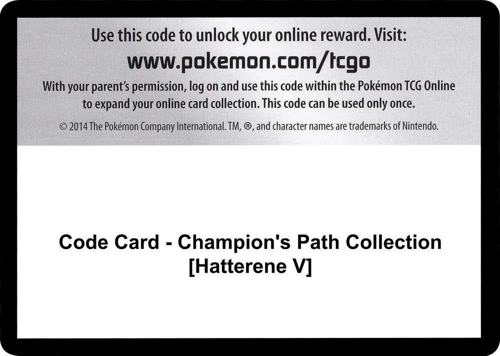 Image for Code Card - Champion's Path Collection [Hatterene V] (CHP) - Pokemon