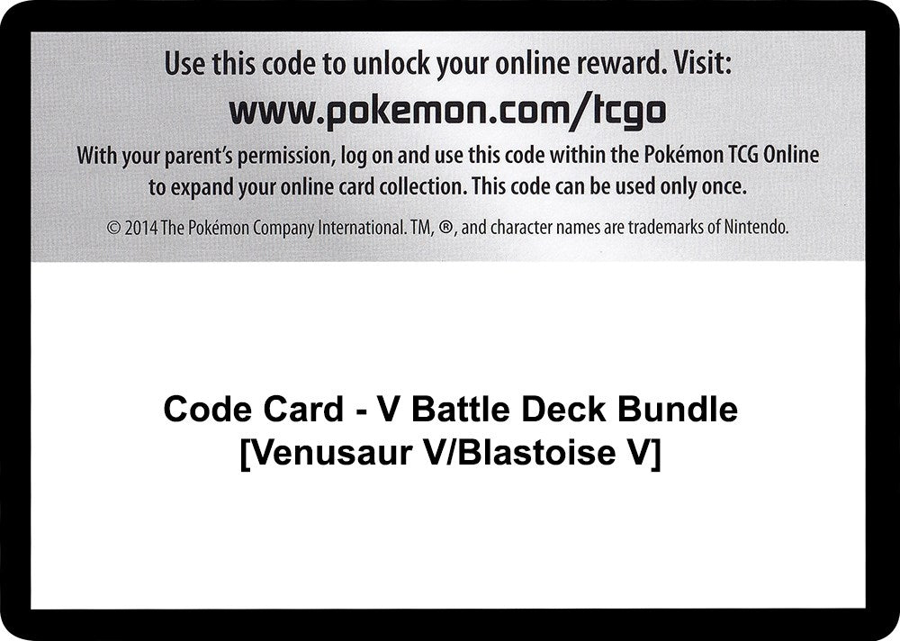 Image for Code Card - V Battle Deck Bundle [Venusaur V/Blastoise V] (MCAP) - Pokemon