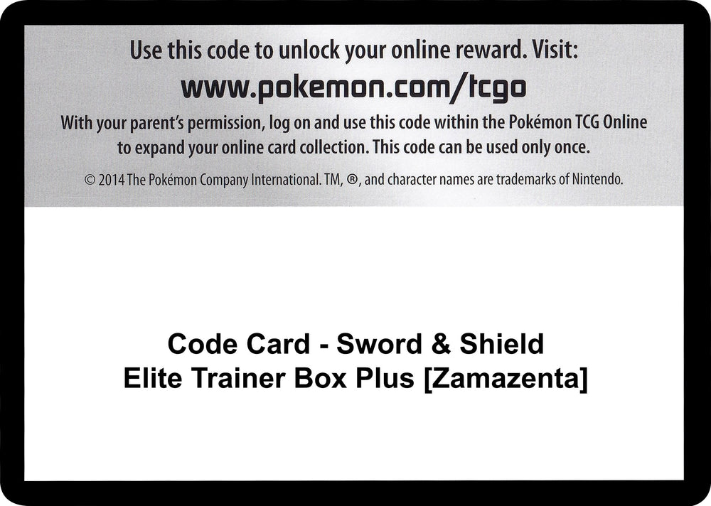Image for Code Card - Sword & Shield Elite Trainer Box Plus [Zamazenta] (SWSH04) - Pokemon