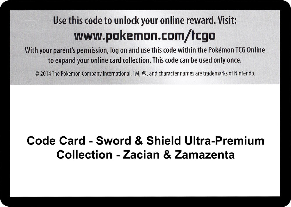 Image for Code Card - Sword & Shield Ultra-Premium Collection - Zacian & Zamazenta (MCAP) - Pokemon