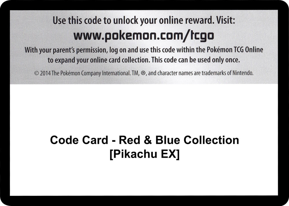 Image for Code Card - Red & Blue Collection [Pikachu EX] (GEN) - Pokemon