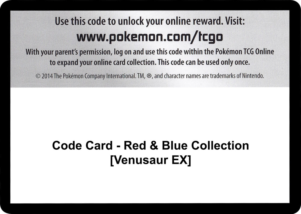 Image for Code Card - Red & Blue Collection [Venusaur EX] (GEN) - Pokemon