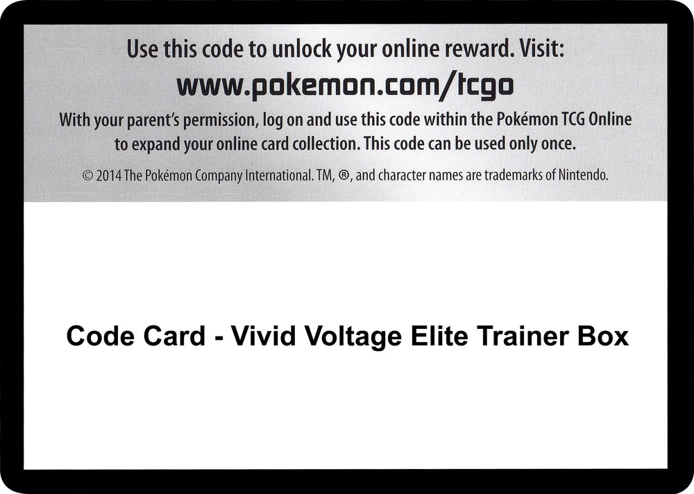 Image for Code Card - Vivid Voltage Elite Trainer Box (SWSH04) - Pokemon