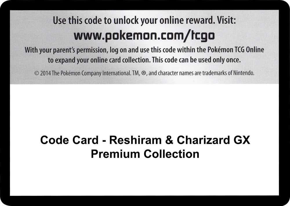 Image for Code Card - Reshiram & Charizard GX Premium Collection (MCAP) - Pokemon