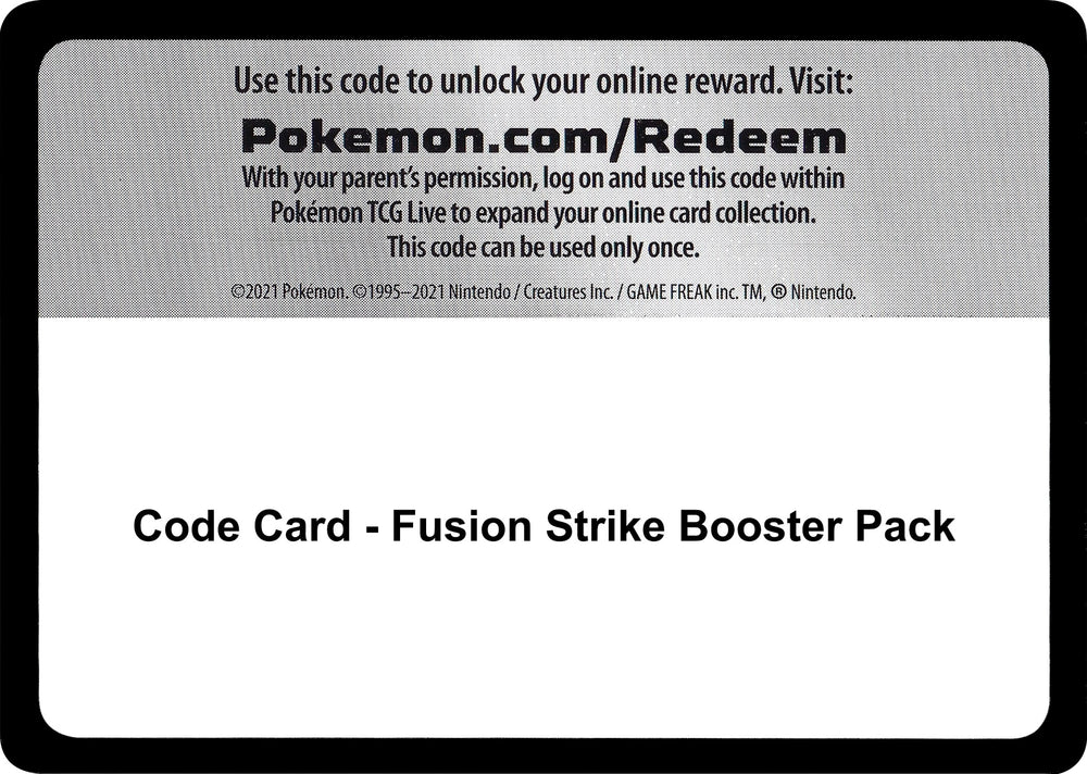 Image for Code Card - Fusion Strike Booster Pack (SWSH08) - Pokemon