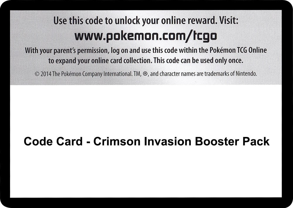 Image for Code Card - Crimson Invasion Booster Pack (SM04) - Pokemon