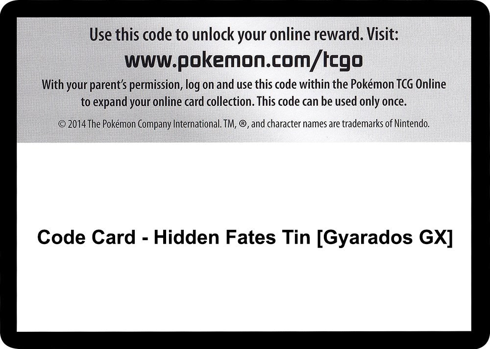 Image for Code Card - Hidden Fates Tin [Gyarados GX] (HIF) - Pokemon
