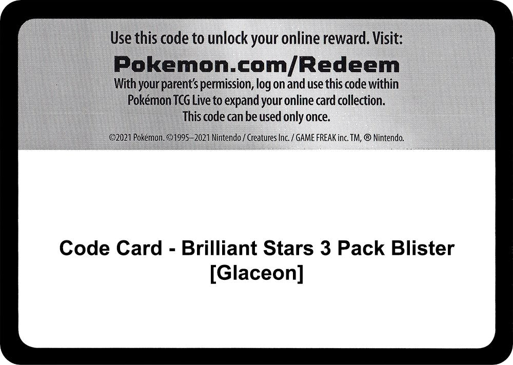 Image for Code Card - Brilliant Stars 3 Pack Blister [Glaceon] (SWSH09) - Pokemon