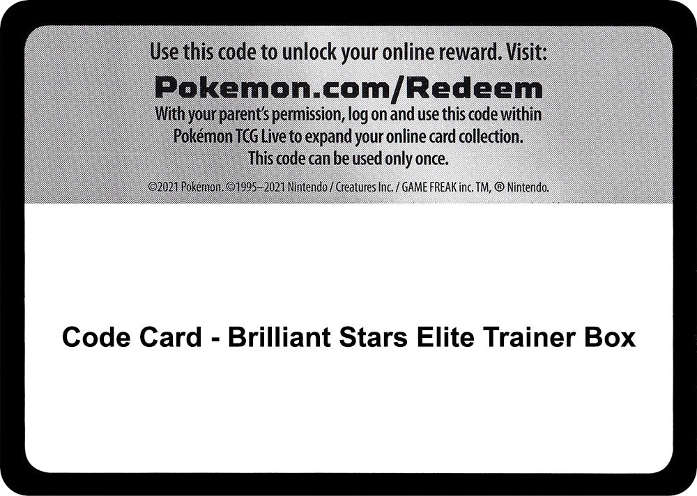 Image for Code Card - Brilliant Stars Elite Trainer Box (SWSH09) - Pokemon