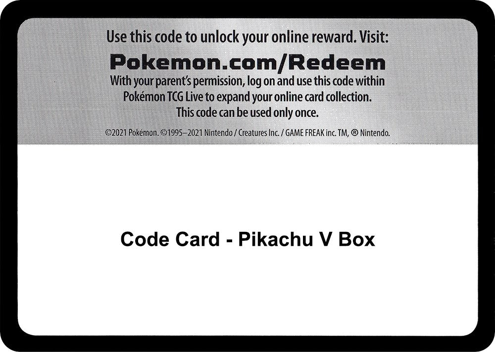 Image for Code Card - Pikachu V Box (MCAP) - Pokemon