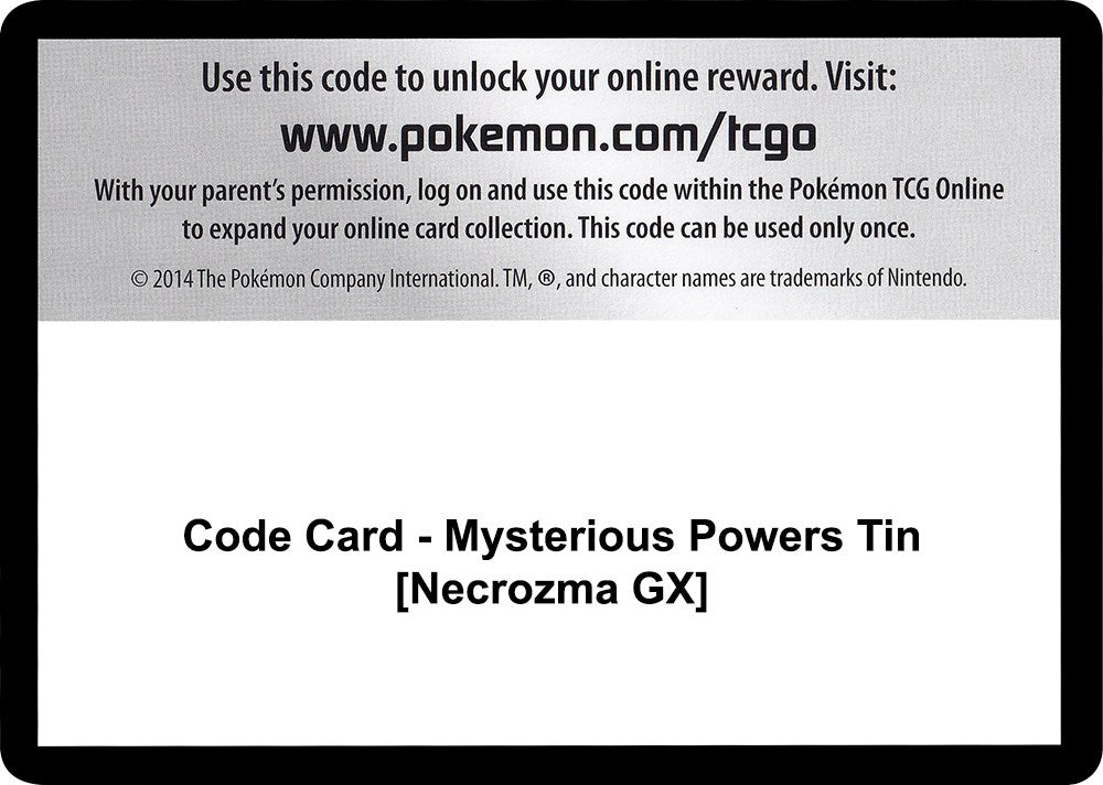 Image for Code Card - Mysterious Powers Tin [Necrozma GX] (SM03) - Pokemon