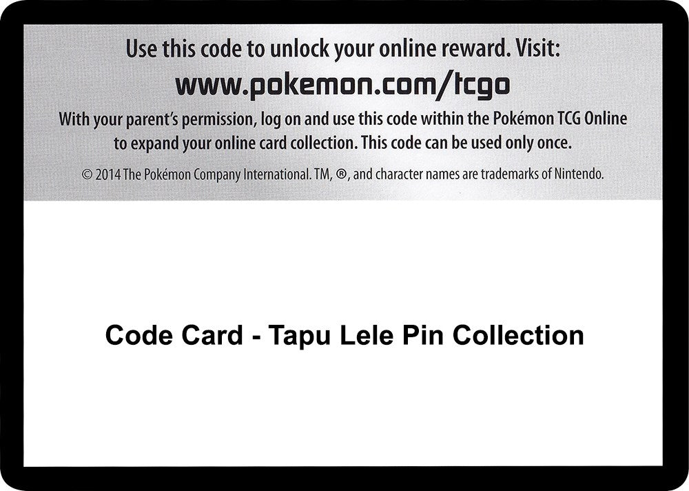 Image for Code Card - Tapu Lele Pin Collection (SM03) - Pokemon