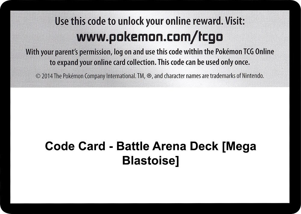 Image for Code Card - Battle Arena Deck [Mega Blastoise] (CES) - Pokemon