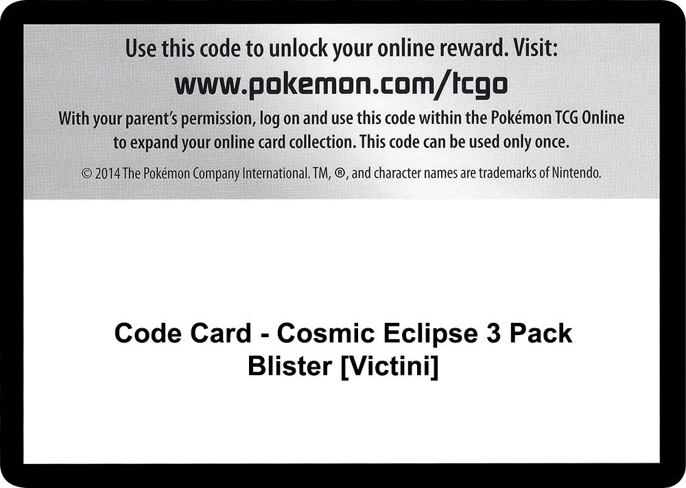 Image for Code Card - Cosmic Eclipse 3 Pack Blister [Victini] (SM12) - Pokemon