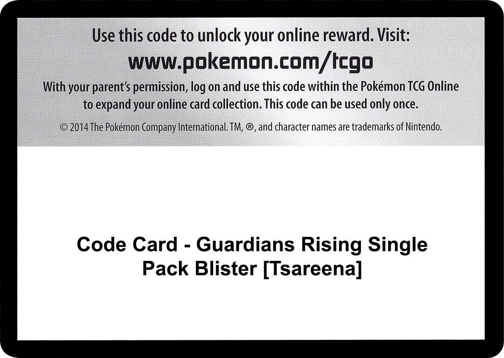 Image for Code Card - Guardians Rising Single Pack Blister [Tsareena] (SM02) - Pokemon