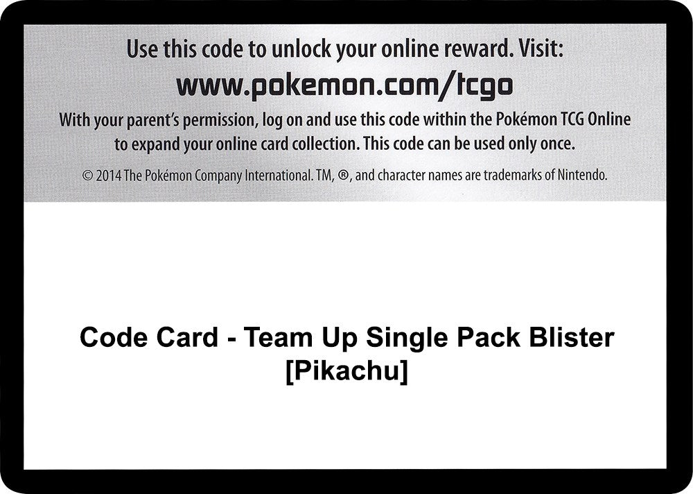 Image for Code Card - Team Up Single Pack Blister [Pikachu] (SM9) - Pokemon