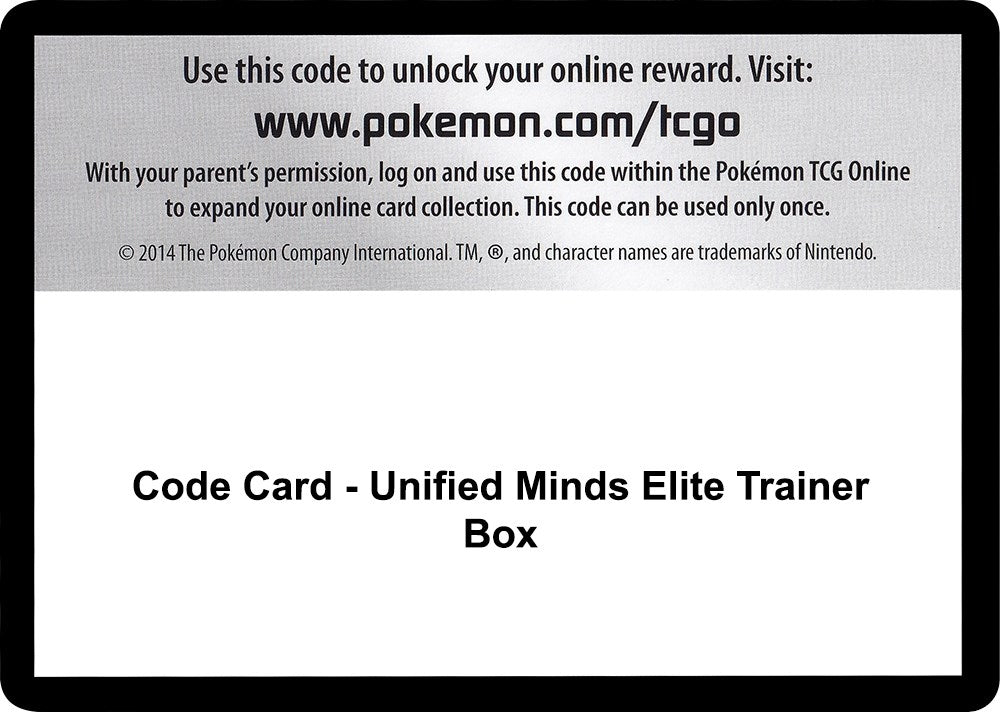 Image for Code Card - Unified Minds Elite Trainer Box (SM11) - Pokemon