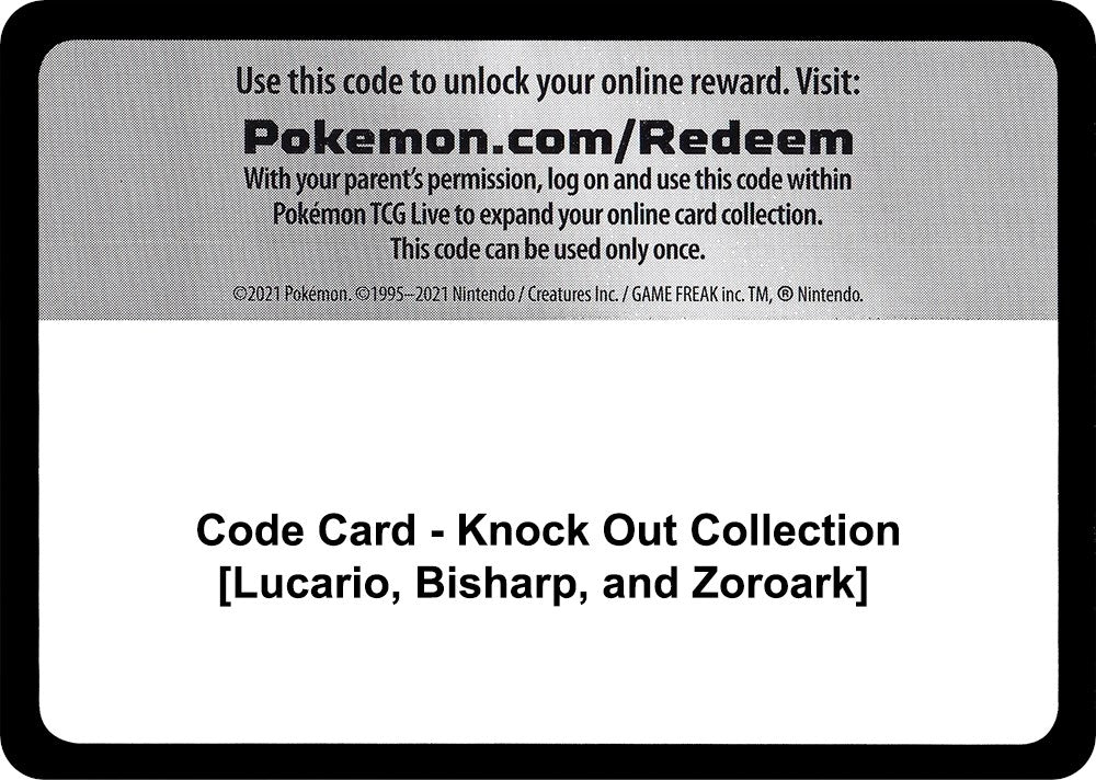 Image for Code Card - Knock Out Collection [Lucario, Bisharp, and Zoroark] (MCAP) - Pokemon