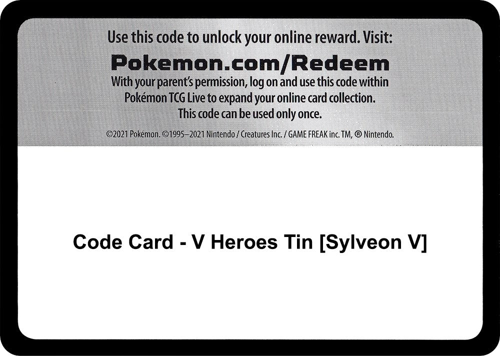 Image for Code Card - V Heroes Tin [Sylveon V] (MCAP) - Pokemon