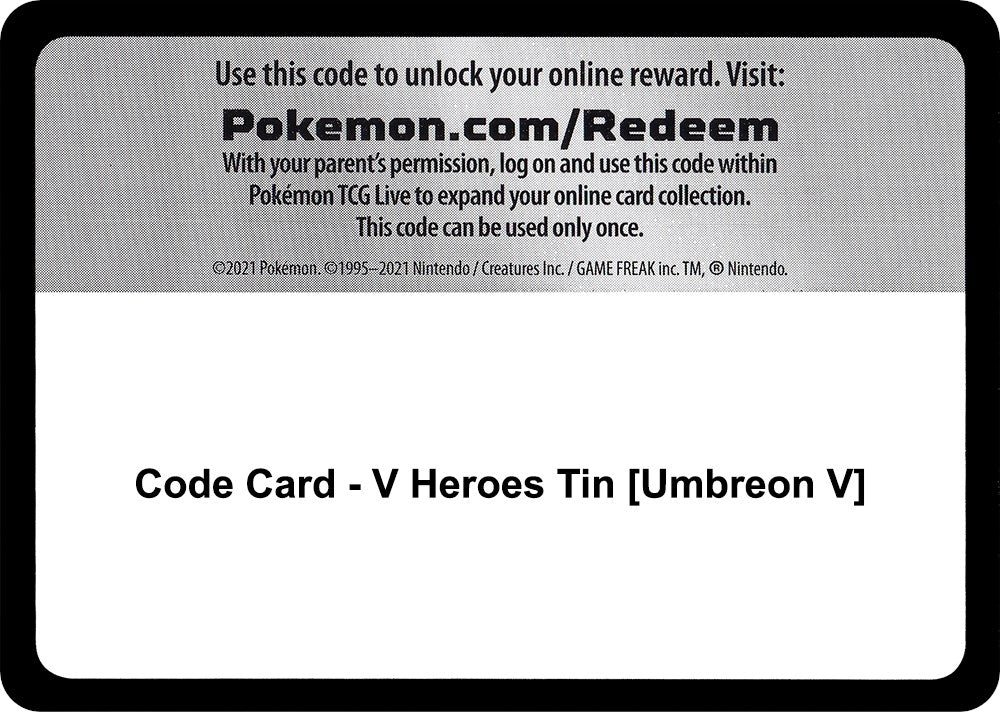 Image for Code Card - V Heroes Tin [Umbreon V] (MCAP) - Pokemon