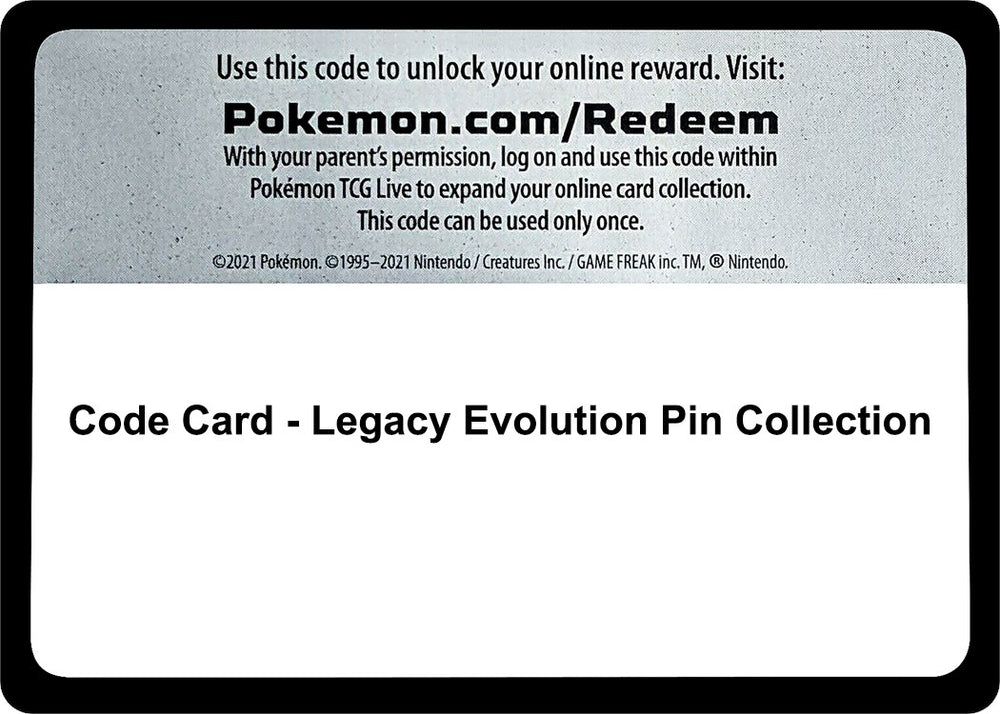 Image for Code Card - Legacy Evolution Pin Collection (SM01) - Pokemon