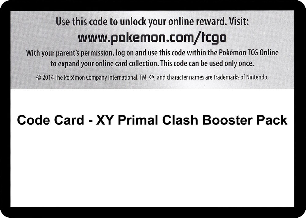 Image for Code Card - Primal Clash Booster Pack (PRC) - Pokemon