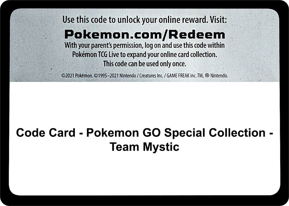 Image for Code Card - Pokemon GO Special Collection - Team Mystic (PGO) - Pokemon
