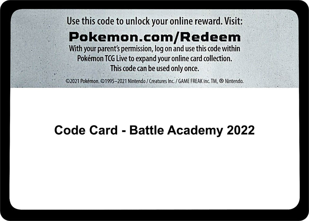 Image for Code Card - Battle Academy 2022 (BA22) - Pokemon