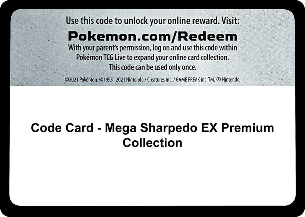 Image for Code Card - Mega Sharpedo EX Premium Collection (SM01) - Pokemon