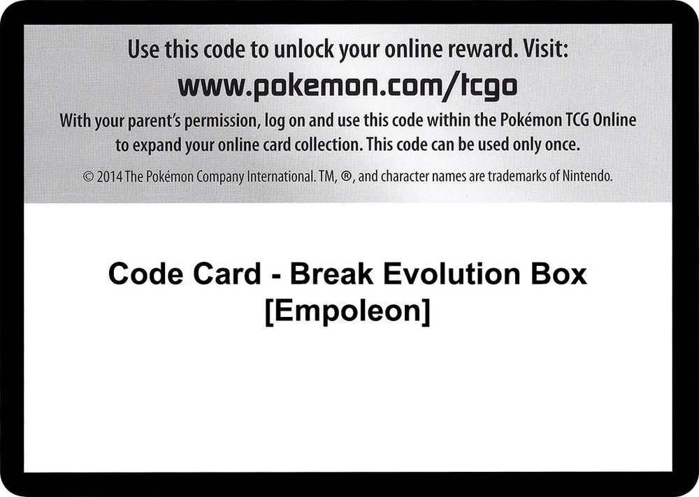 Image for Code Card - Break Evolution Box [Empoleon] (BKT) - Pokemon