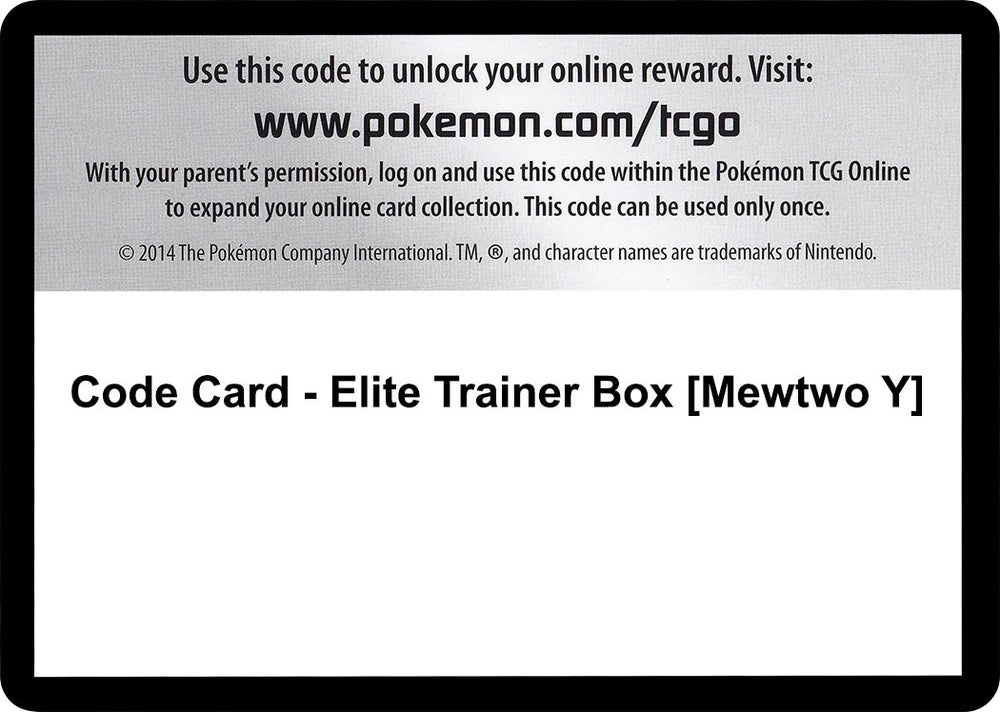 Image for Code Card - Elite Trainer Box [Mewtwo Y] (BKT) - Pokemon