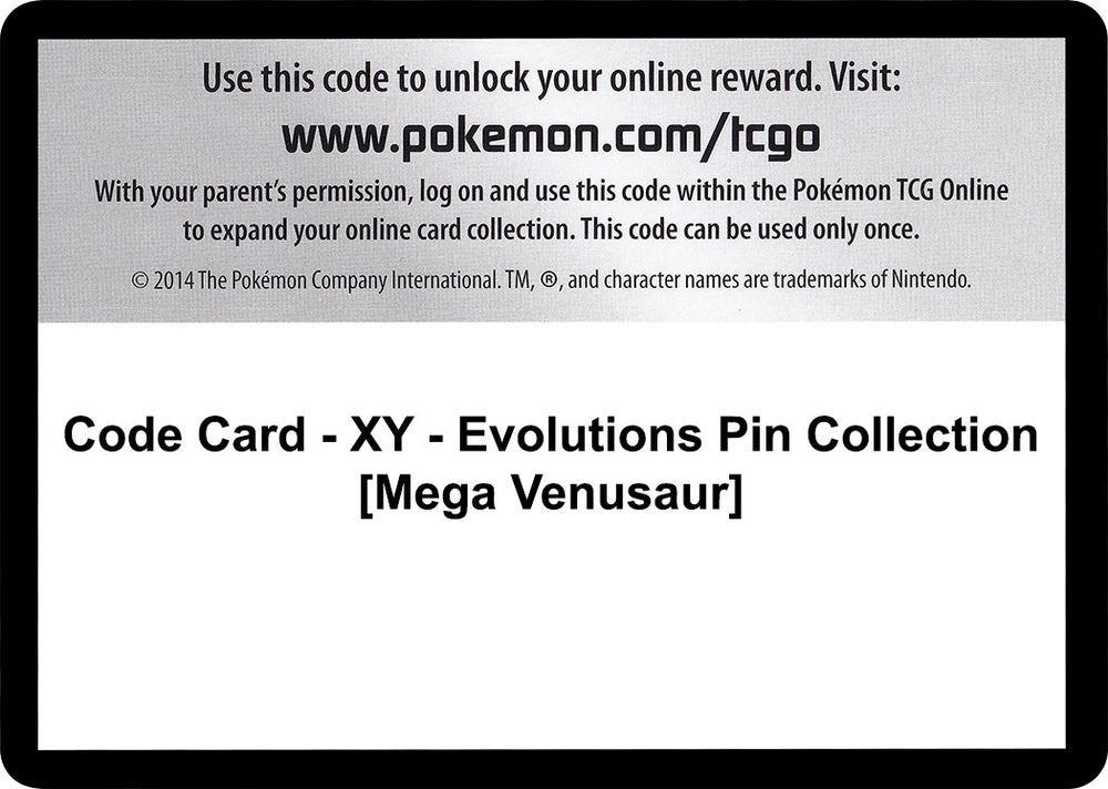 Image for Code Card - XY - Evolutions Pin Collection [Mega Venusaur] (EVO) - Pokemon
