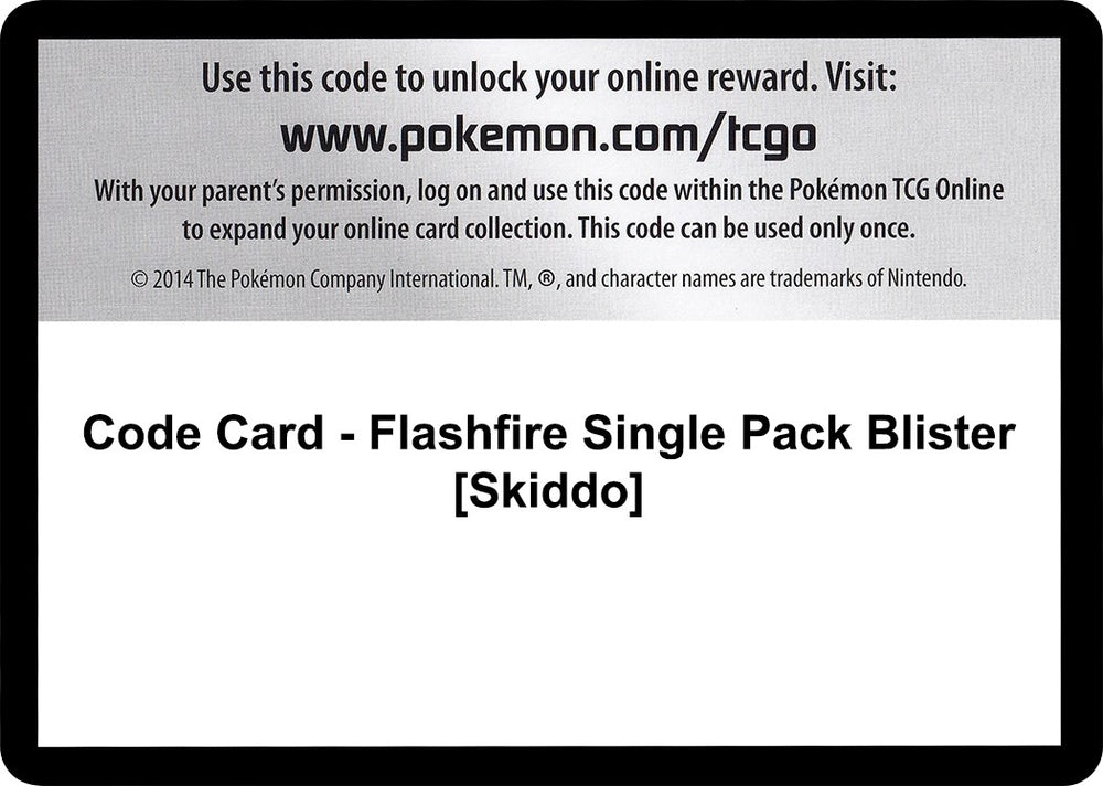 Image for Code Card - Flashfire Single Pack Blister [Skiddo] (FLF) - Pokemon