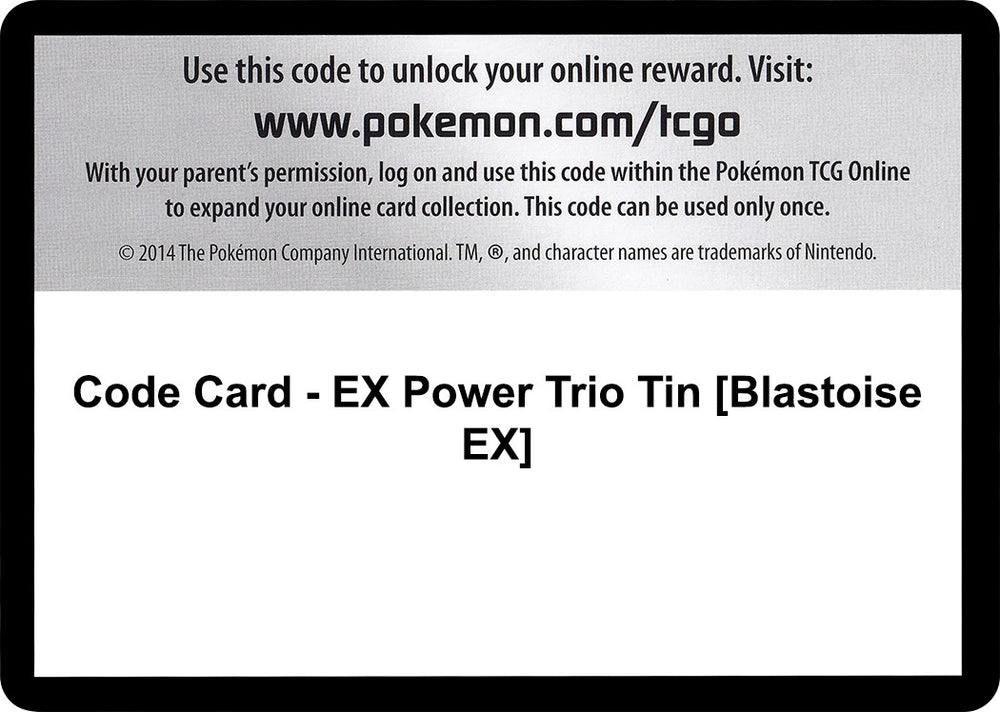 Image for Code Card - EX Power Trio Tin [Blastoise EX] (FFI) - Pokemon