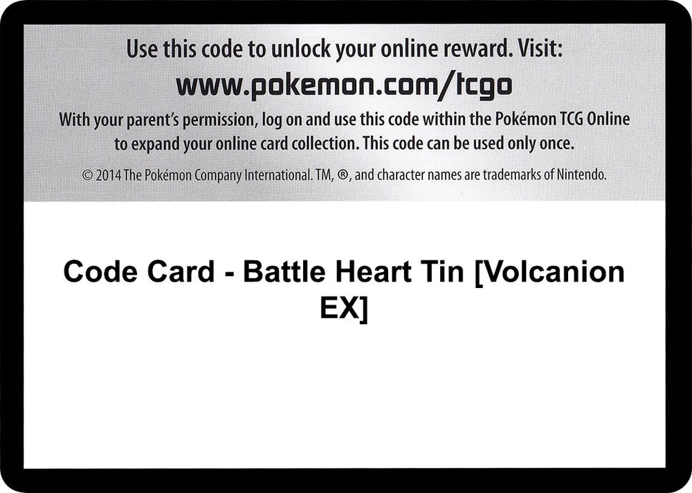 Image for Code Card - Battle Heart Tin [Volcanion EX] (STS) - Pokemon