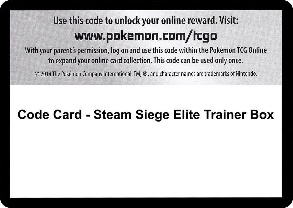 Image for Code Card - Steam Siege Elite Trainer Box (STS) - Pokemon
